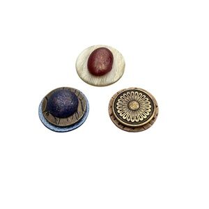 Button Covers Handcrafted set of 3 vintage
